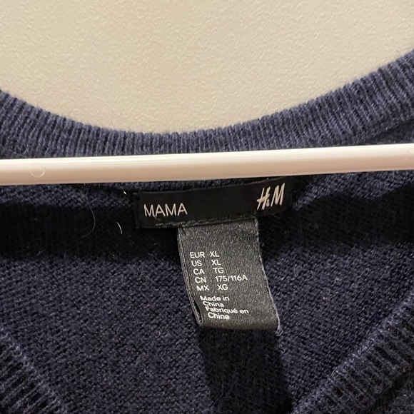 H&M MAMA | Maternity Sweater Dress | Striped Navy & White Midi | Size XS - Picture 4 of 7